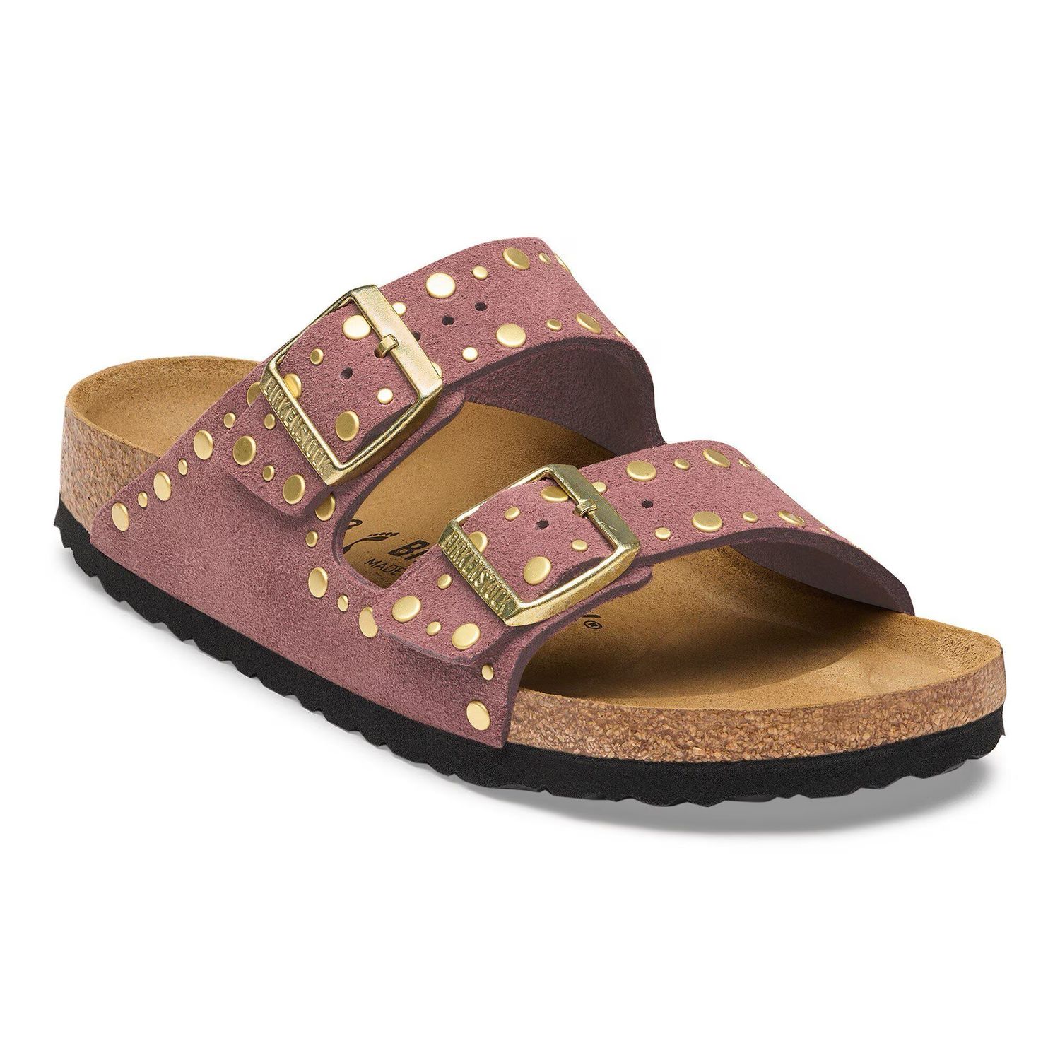 Arizona Rivet Border Suede- Pepper