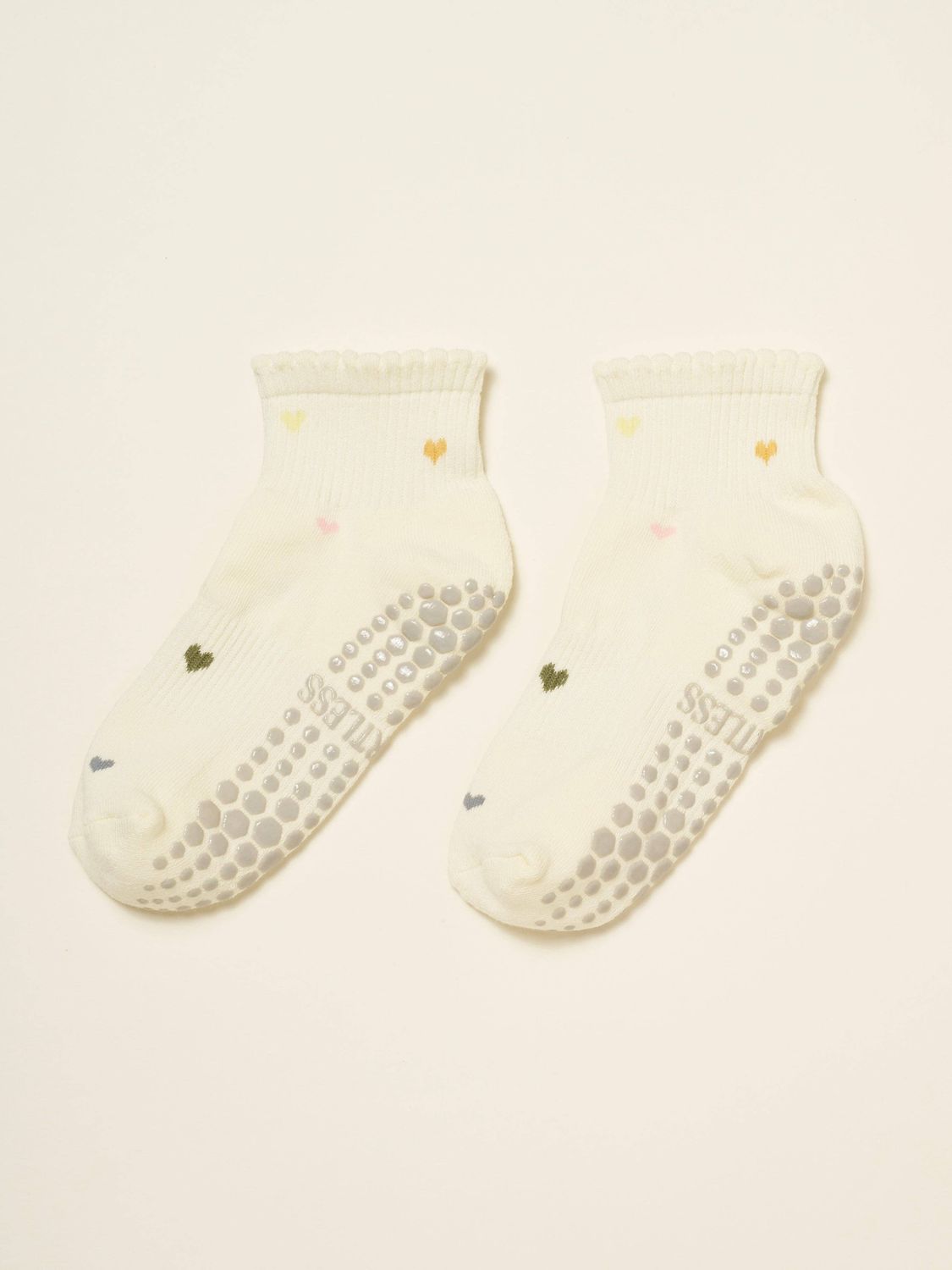 💕 Cropped Crew Grip Sock - Mini Heart