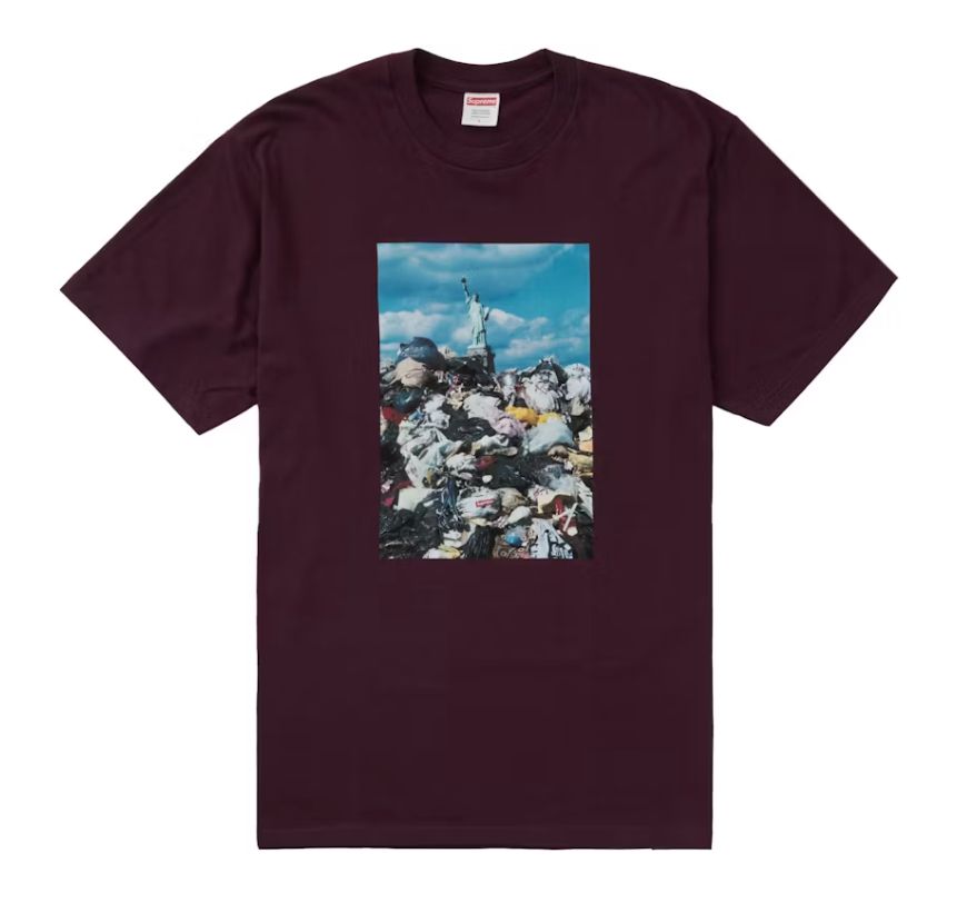 Supreme Trash Tee in the 'Eggplant' colorway from the Fall/Winter 2022