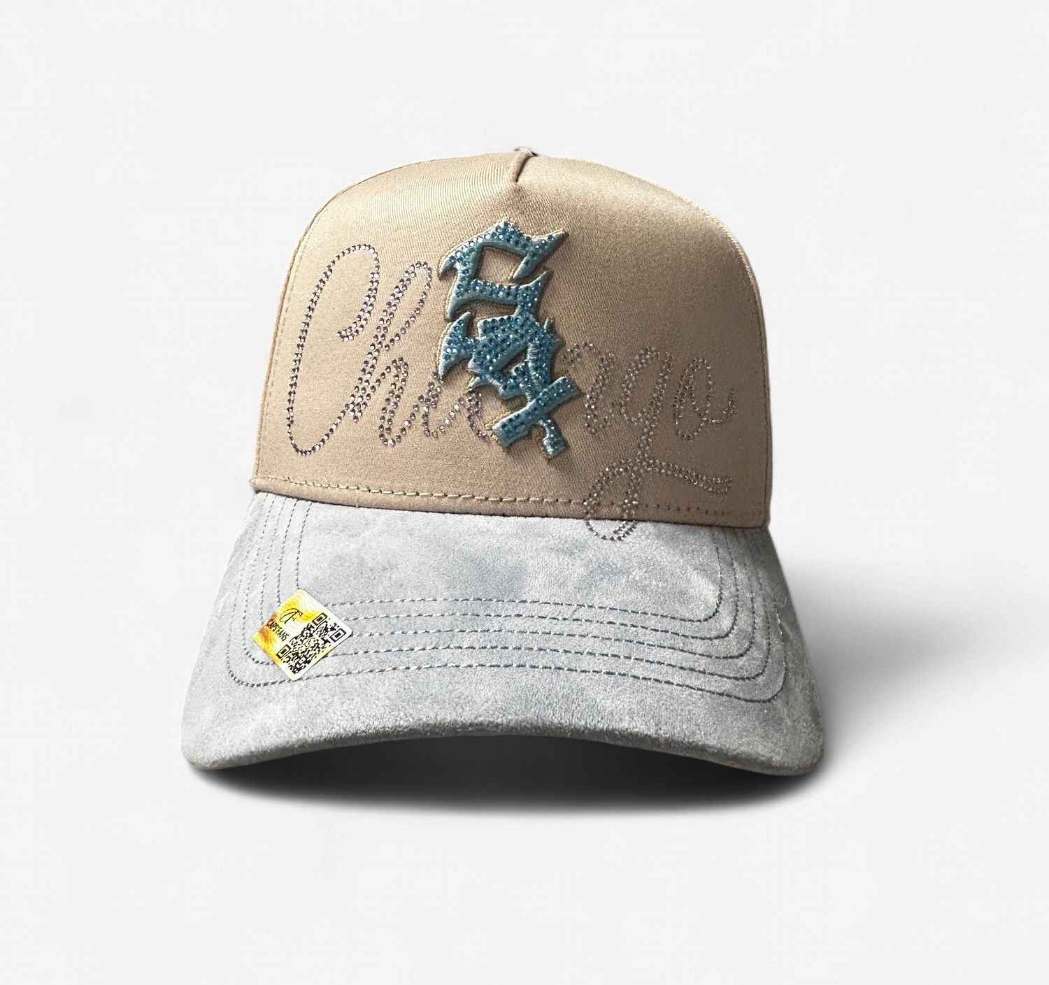 Sox Beige Blue Snap Back w/premium crystals