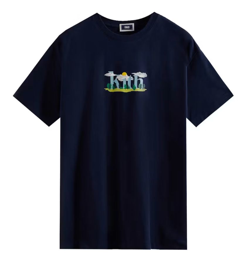 Kith Cloud Serif Logo Tee in "Nocturnal" (Navy)