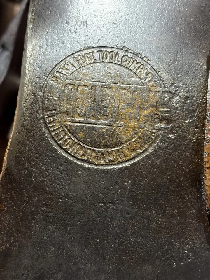 Vintage Gold Bond Double Bit Axe Embossed Antique Ax