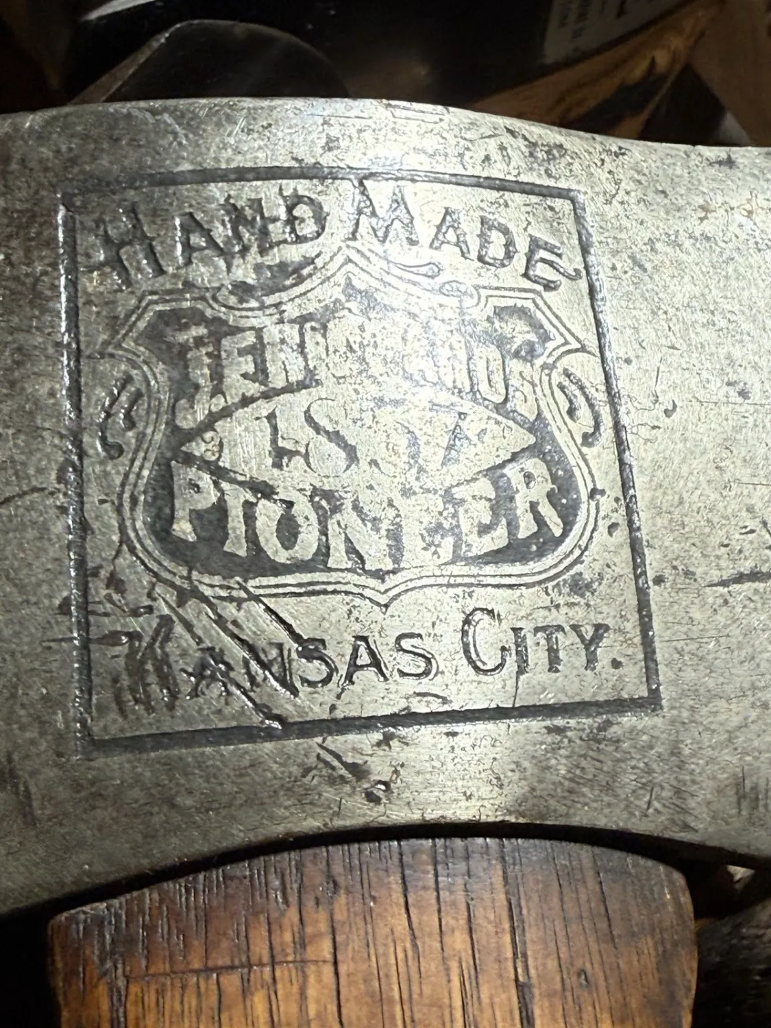 Embossed J.F. Richards "1857 Pioneer" Double Bit Axe Head
