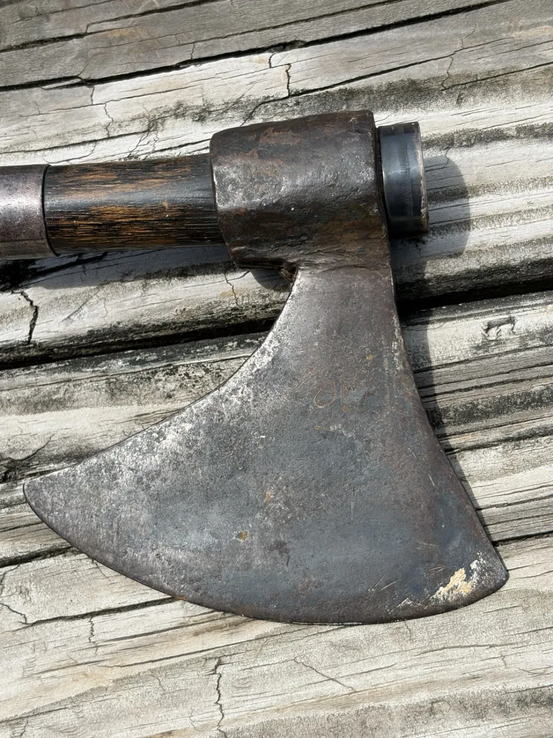 Vintage Old West Silver-Finish Throwing Tomahawk Axe Hatchet