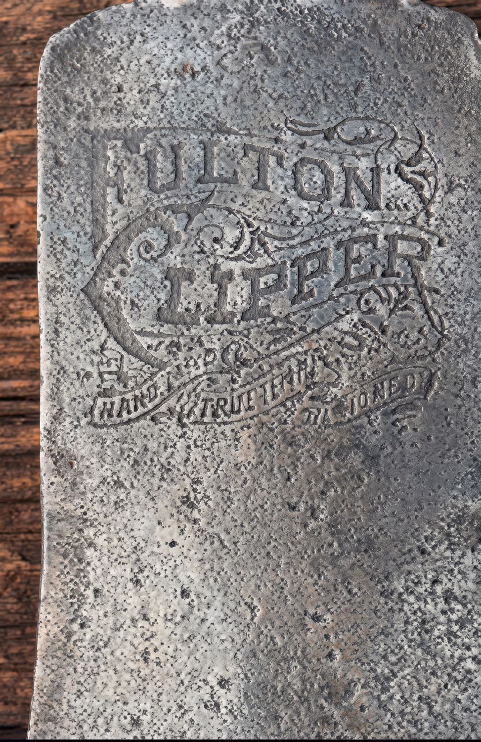 Fulton Clipper embossed Axe with exceptional antique handle