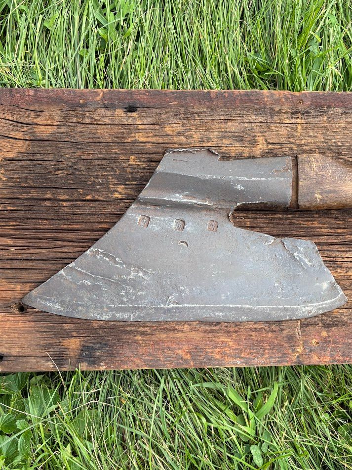 Triple Stamp Plus Moon Stamped European Goosewing Hewing Axe
