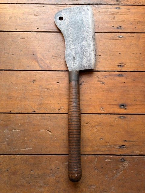 Antique Mid-1800s J. SNYDER Lancaster County PA Giant 7lb Cow &amp; Hog Splitter Cleaver