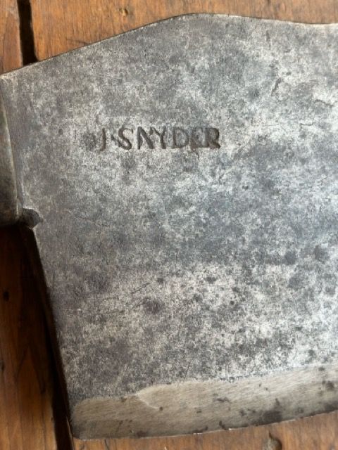 Antique Mid-1800s J. SNYDER Lancaster County PA Giant 7lb Cow &amp; Hog Splitter Cleaver