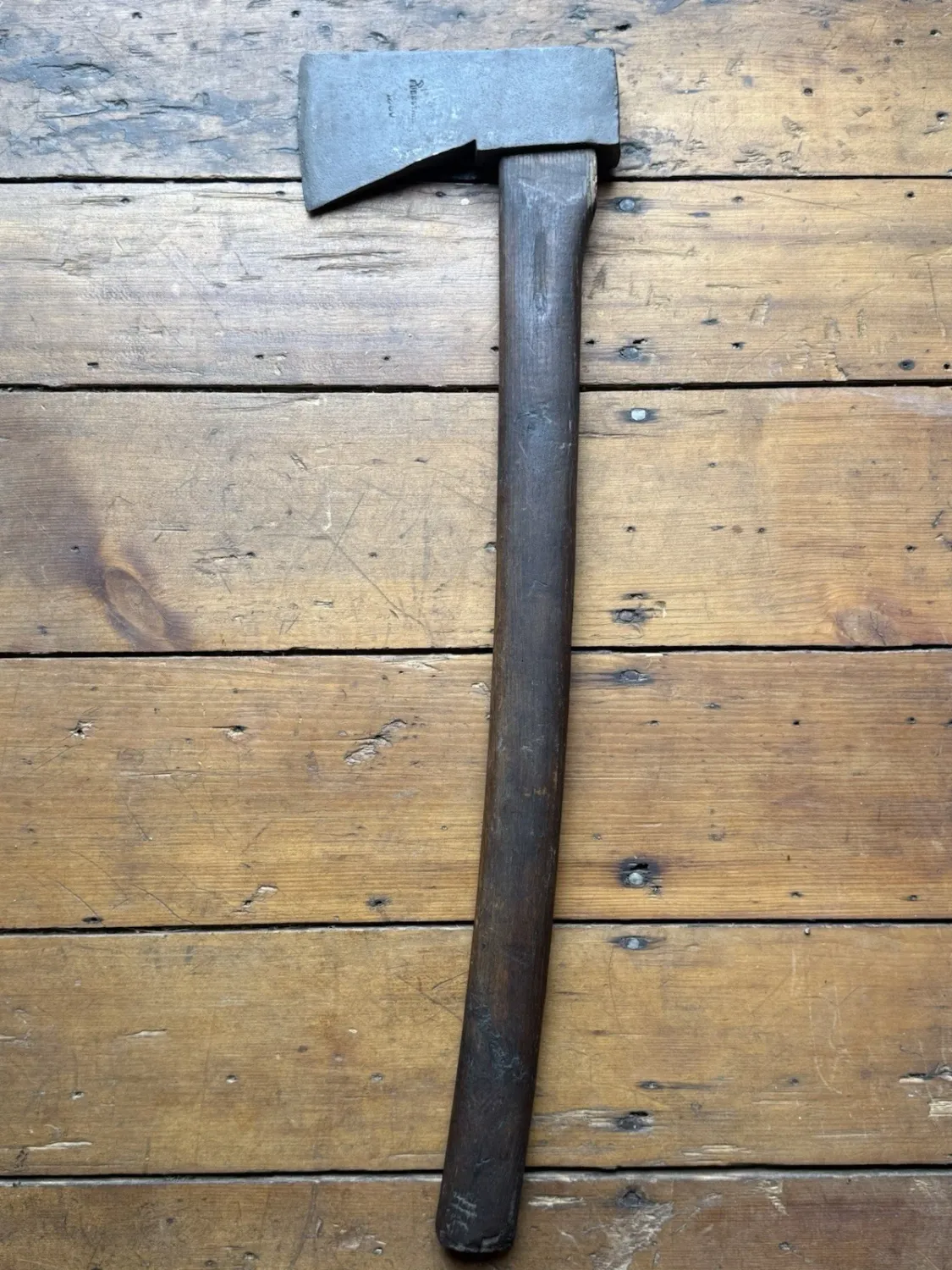 Antique German Stamped "DA GUSSSTAHL 1250" Butcher's &amp; Woodworking Axe