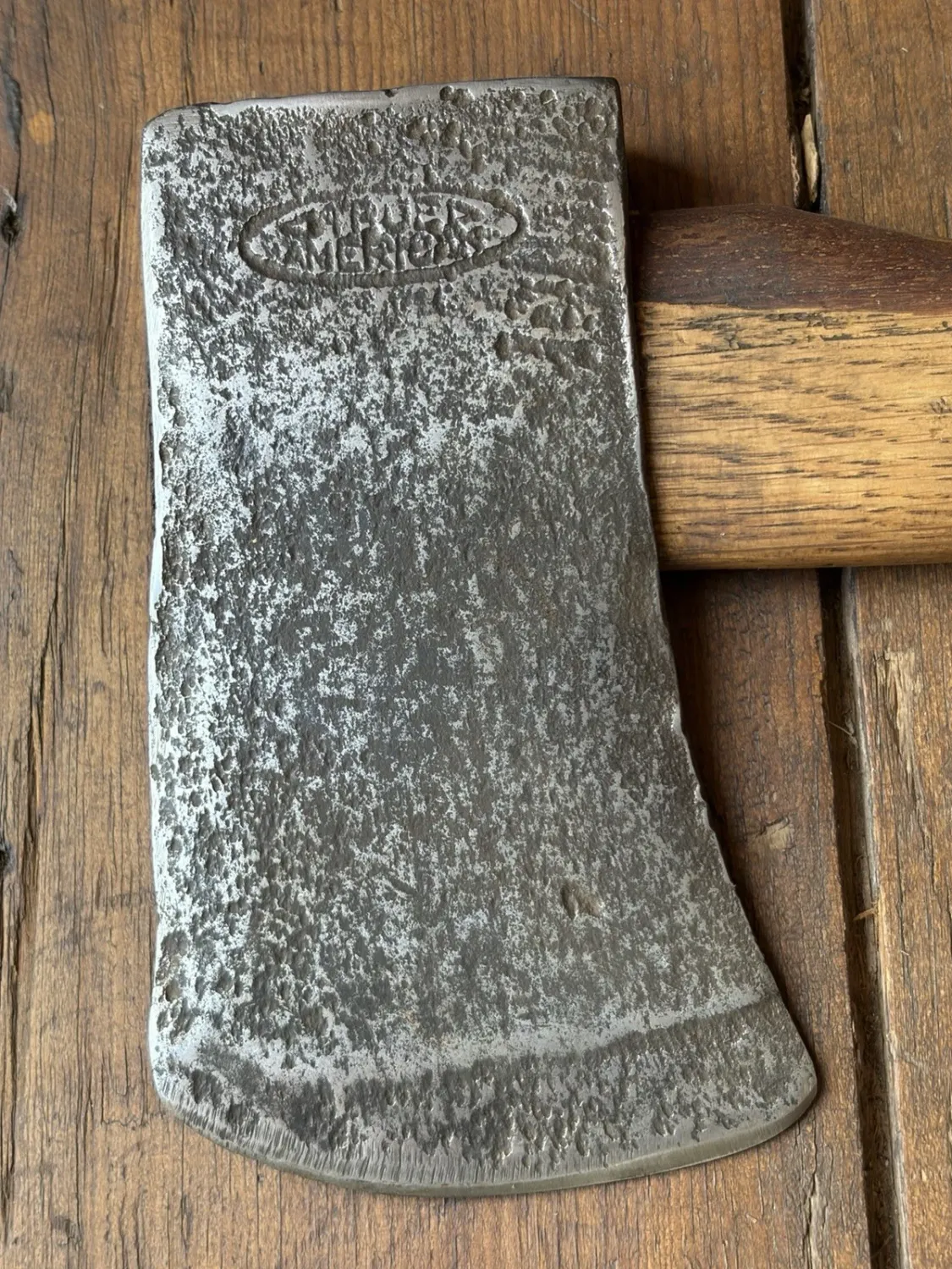 Vintage "True American" Woodsman Hatchet w/ Original Wood Handle – Mann Edge Tool Co. Lewistown, PA