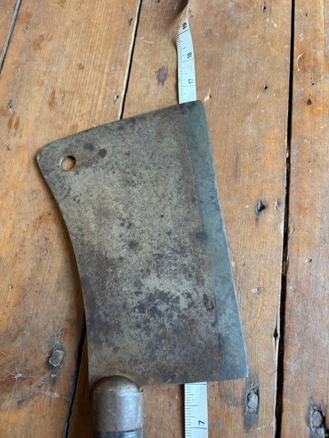 Antique Early 1800s Wm. Beatty Edge Tool Co. No. 8 Full-Tang Meat Cleaver – Philadelphia Stamp