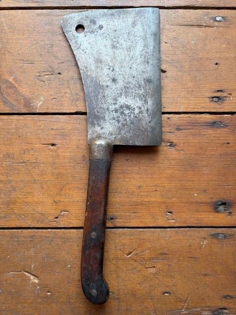 Antique Early 1800s Wm. Beatty Edge Tool Co. No. 8 Full-Tang Meat Cleaver – Philadelphia Stamp