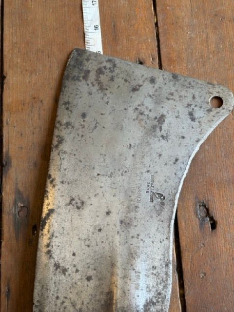 Antique W. Beatty &amp; Son 1806 Media, PA Eagle Stamp Heavy Meat Cleaver
