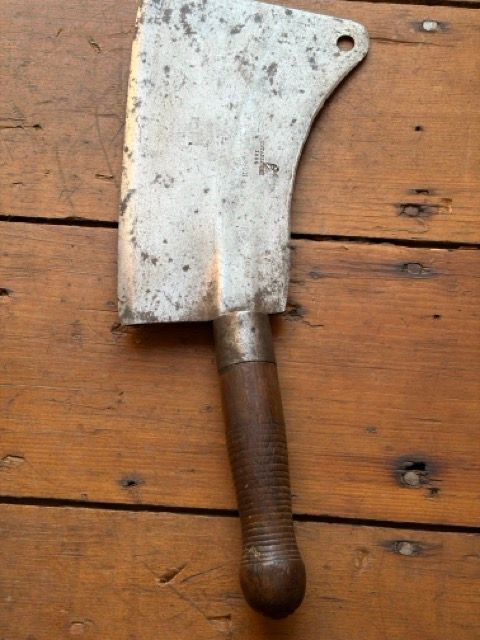 Antique W. Beatty &amp; Son 1806 Media, PA Eagle Stamp Heavy Meat Cleaver
