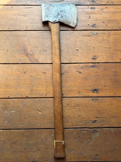Antique Mid-19th Century Pennsylvania Pattern Single Bit Axe w/ 28" Straight Handle