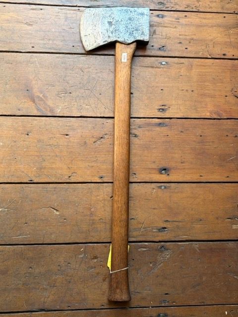 Antique Mid-19th Century Pennsylvania Pattern Single Bit Axe w/ 28" Straight Handle