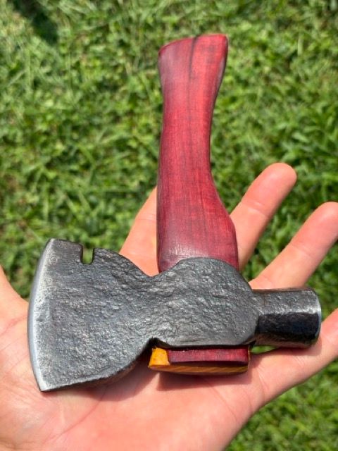 Restored Antique C. Hammond No. 1 Kitchen Cleaver Hatchet | Custom Purpleheart &amp; Osage Orange