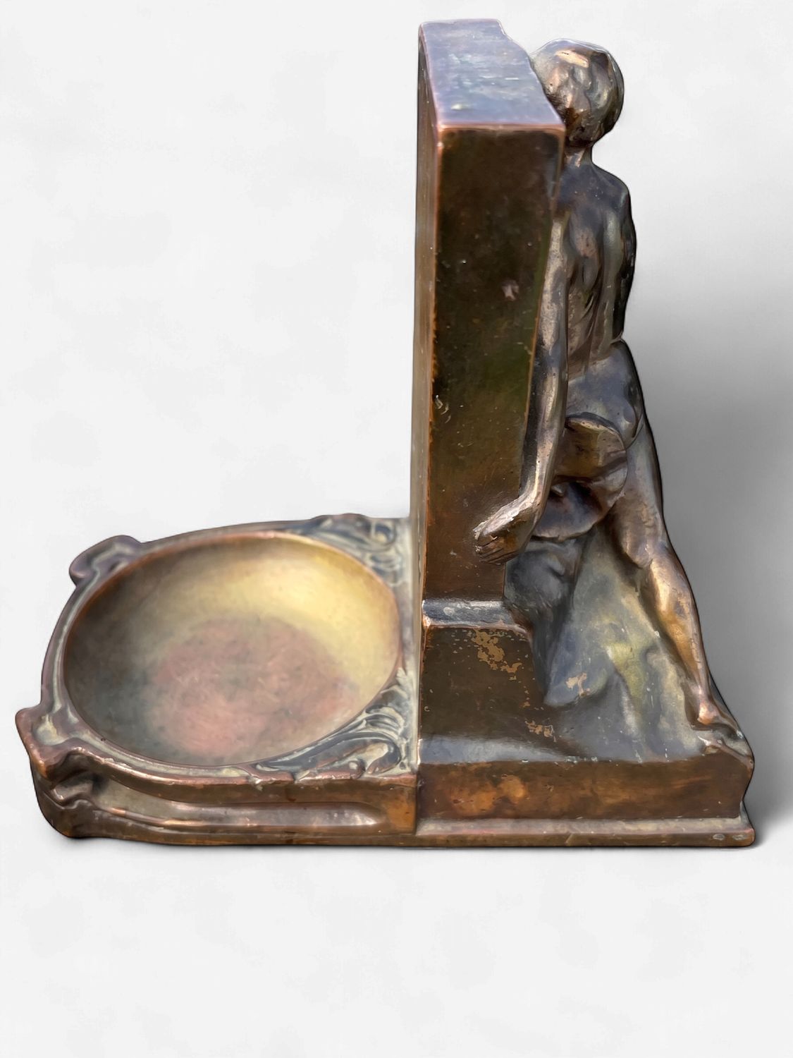 Vintage Cast Bronze "Hope The Builder" Commemorative Ashtray / Valet Tray