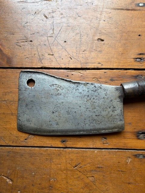 Antique J. Vetter NY 174 Allen St. Heavy Duty Cleaver with Original Handle