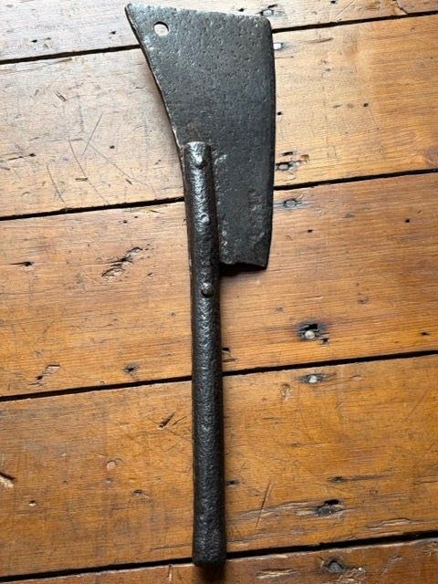 Antique Early 19th-Century 5 lb. Forged Steel Cow Splitter – Heavy Commercial Beef Cleaver