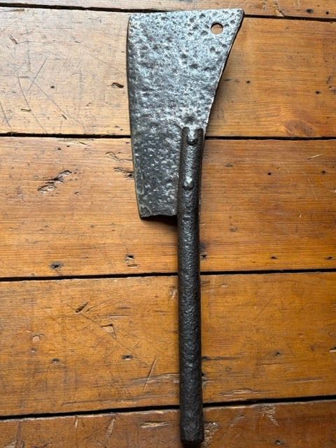 Antique Early 19th-Century 5 lb. Forged Steel Cow Splitter – Heavy Commercial Beef Cleaver