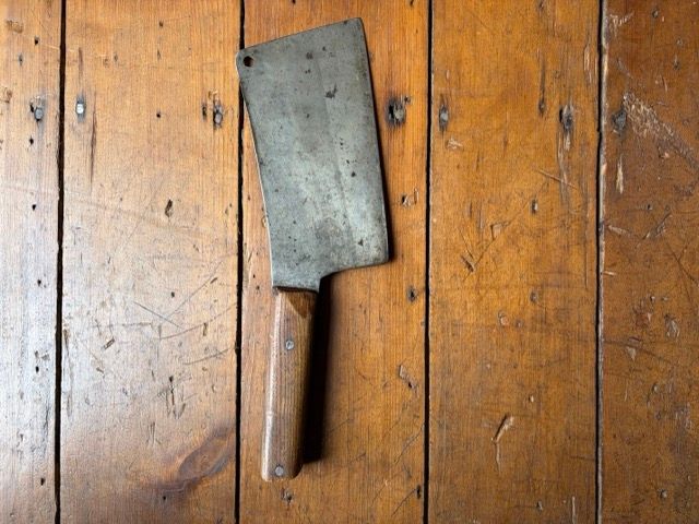 Vintage Foster Bros. No. 16 Meat Cleaver – Modified Stubby Blade with Tight Oak Handle