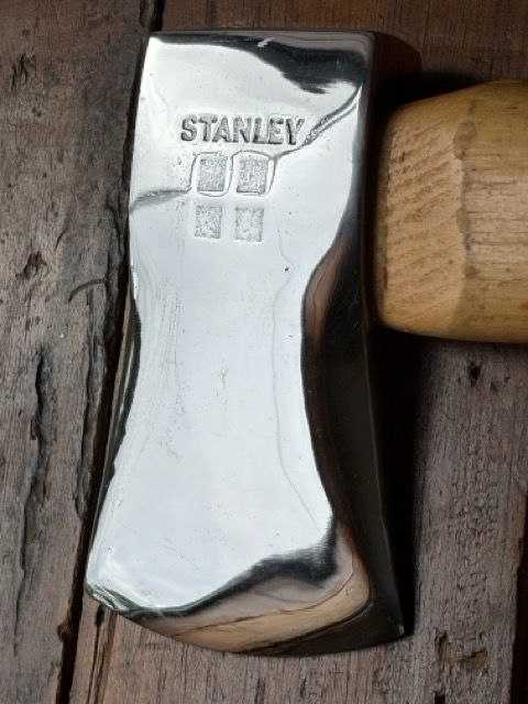 Vintage Stanley Four Square Boy’s Axe – Embossed Heart Stamp Pattern – Fully Polished Restored Head