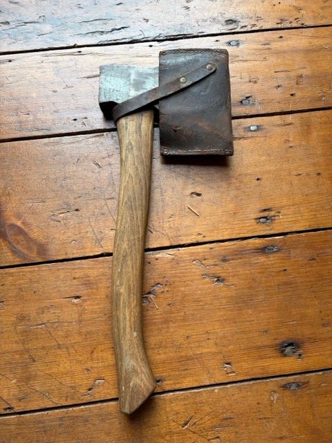 Vintage Craftsman Steel Camp Hatchet – Classic American Belt Axe with Custom Leather Sheath
