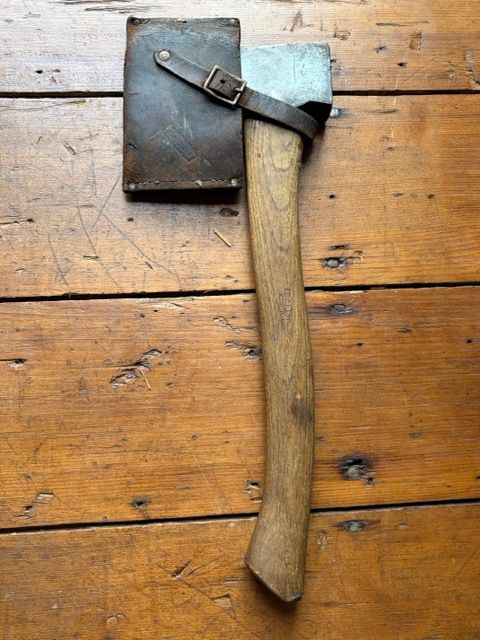 Vintage Craftsman Steel Camp Hatchet – Classic American Belt Axe with Custom Leather Sheath