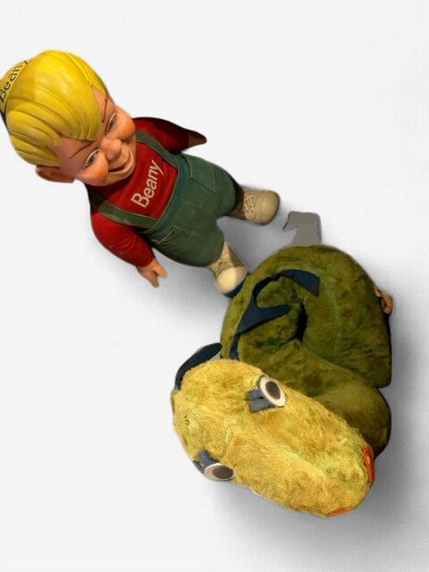 Pair of Vintage 1962 Mattel Beany &amp; Cecil Talking Pull-String Plush Dolls – Beany Boy &amp; Cecil the Seasick Sea Serpent