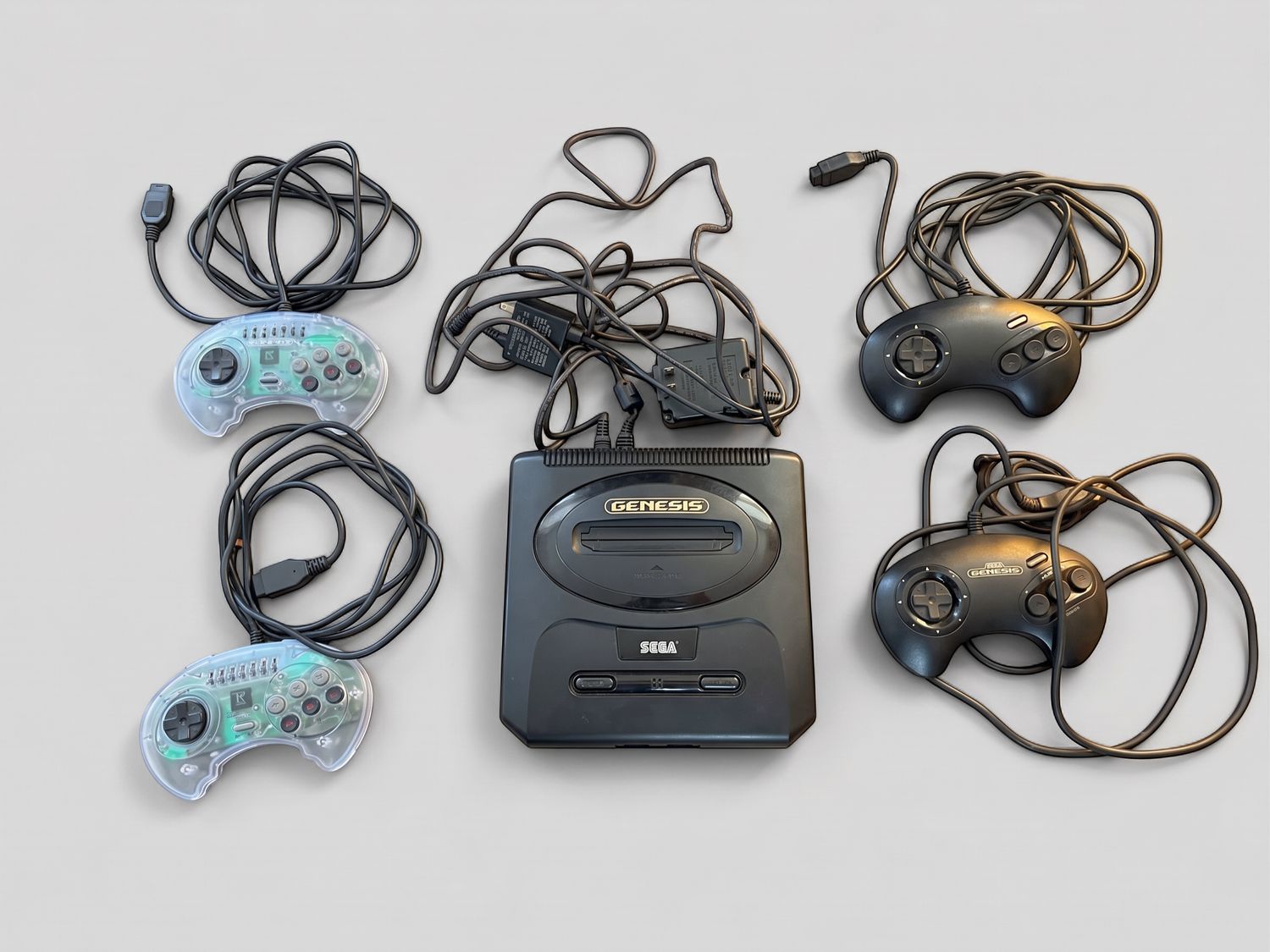 Vintage Sega Genesis Console Bundle – Includes 4 Controllers, Multi-Player Adapter &amp; Assorted Game Cartridges