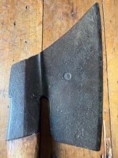 Antique German Ochsenkopf (Ox Head) Goosewing Broad Axe – Hand-Forged Hewing Axe for Timber Framing