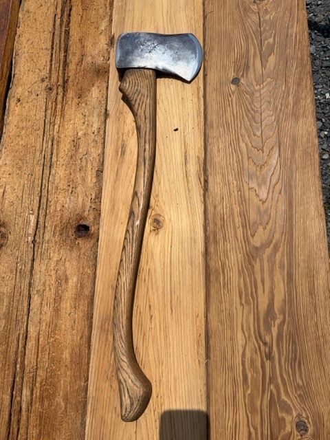 Vintage Blish, Mize &amp; Silliman Embossed Single Bit Axe – 28.5" Custom Hand-Carved Handle