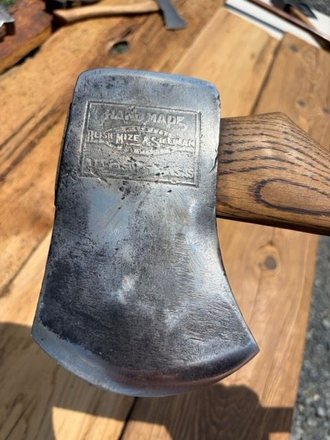 Vintage Blish, Mize &amp; Silliman Embossed Single Bit Axe – 28.5" Custom Hand-Carved Handle