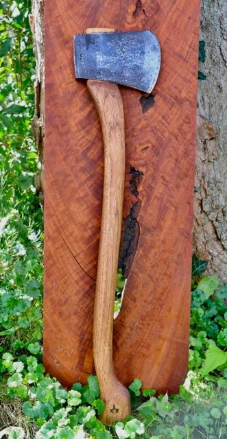 C.E.W. (Council Edge Works) Connecticut Pattern Felling Axe | Custom Buckin' Billy Ray Style Curvy Hickory Handle
