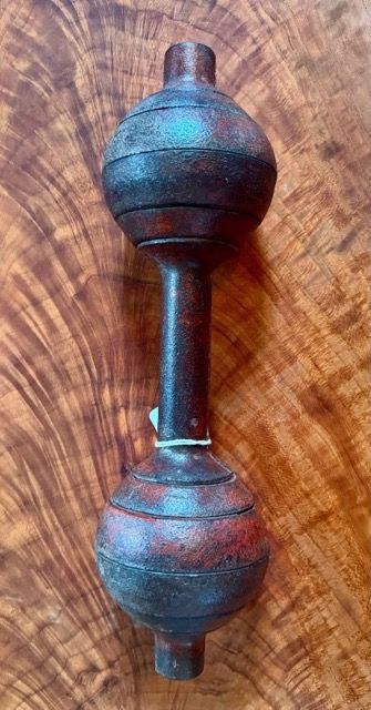 Rare Vintage "Go Go" Globe Iron Adjustable Dumbbell – Original Red Paint Finish (15.4 lbs)