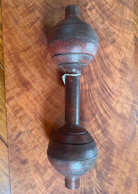 Rare Vintage "Go Go" Globe Iron Adjustable Dumbbell – Original Red Paint Finish (15.4 lbs)