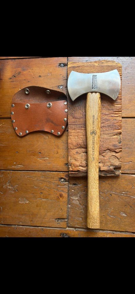 Vintage Marble’s No. 6 Safety Pocket / Saddle Cruiser Double Bit Axe with Original Leather Sheath