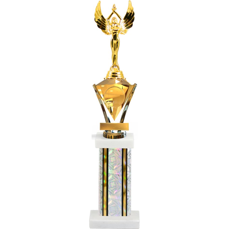 Jewel Series Trophy With A Square Column On A Marble Base Jewel Series Trophy With A Square Column On A Marble Base