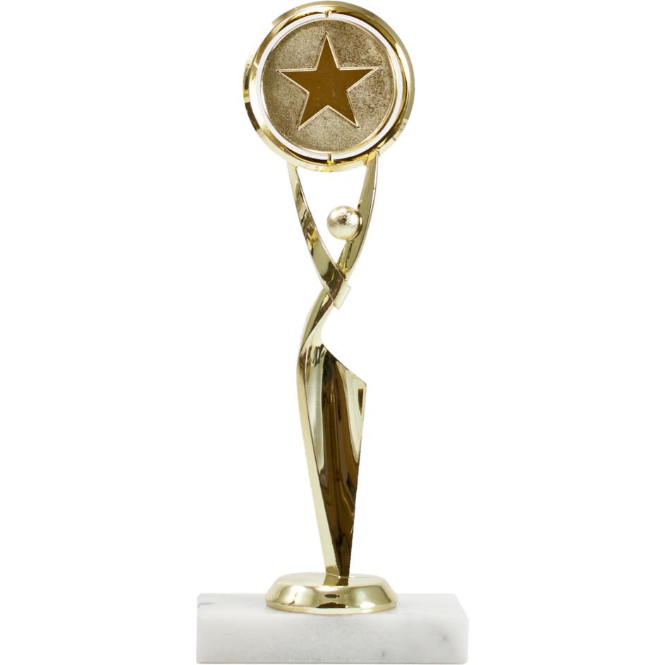 Modern Achievement Figure With Spinning Mylar Holder Trophy Modern Achievement Figure With Spinning Mylar Holder Trophy