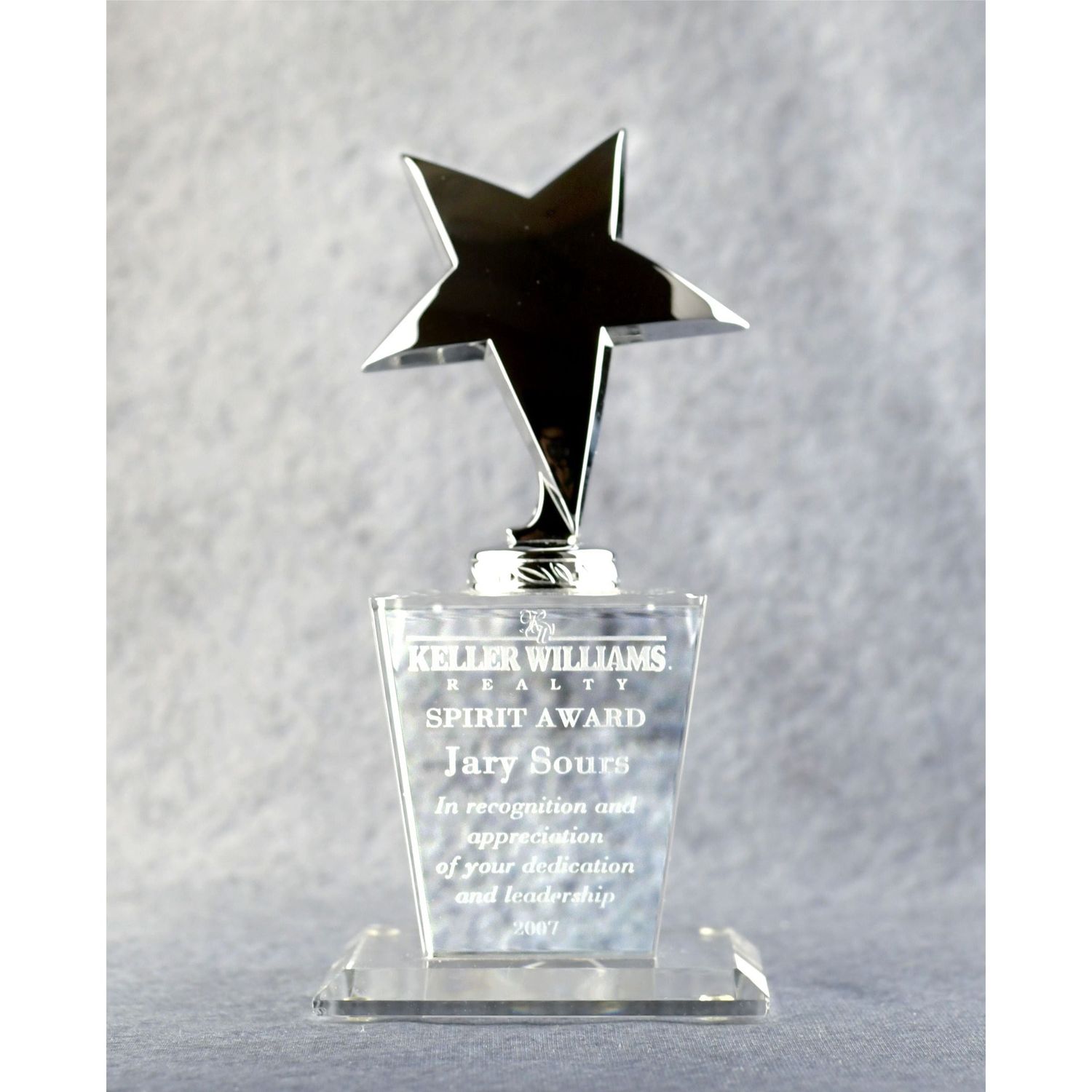 Optic Crystal Base With Silver Metal Star