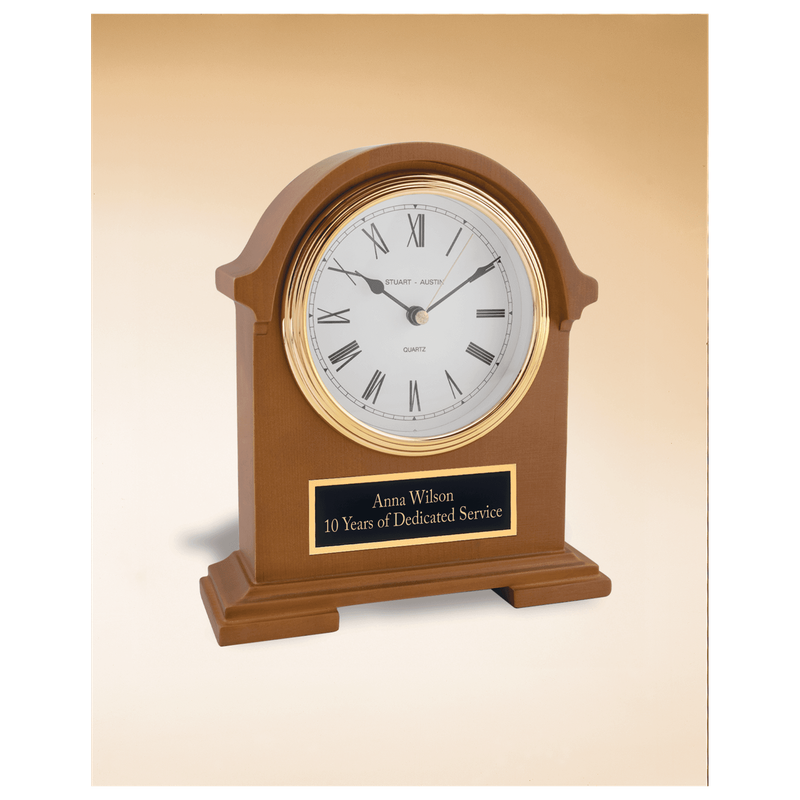 Mahogany Finish Napolean Clock with Black Plate Mahogany Finish Napolean Clock with Black Plate