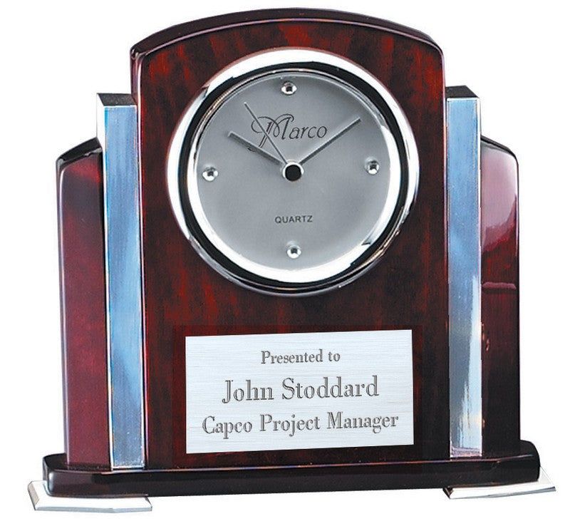 Piano Finish Wood and Aluminum Clock Piano Finish Wood and Aluminum Clock