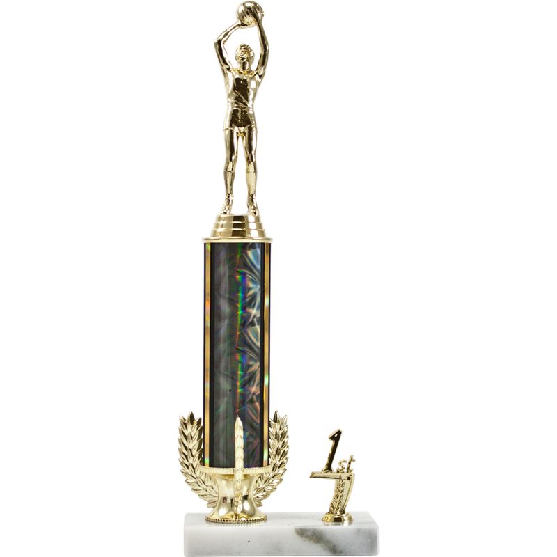 Tri-Wreath Round Column Trophy With Trim Tri-Wreath Round Column Trophy With Trim