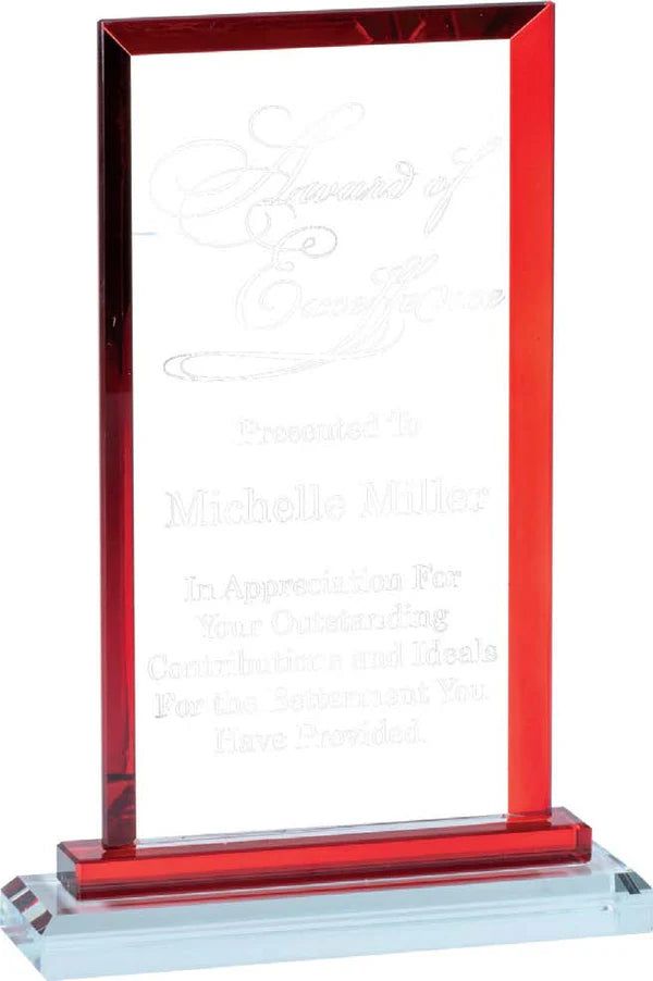 Premium Clear Glass Rectangle with Color Accents