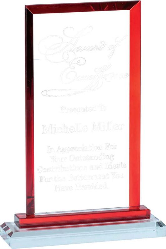 Premium Clear Glass Rectangle with Color Accents Premium Clear Glass Rectangle with Color Accents