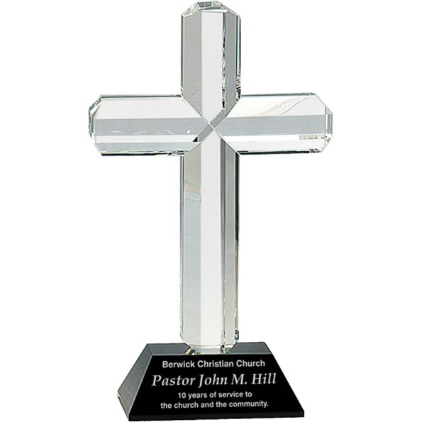 Clear Crystal Cross On Base Clear Crystal Cross On Base