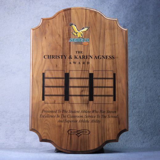 Perpetual Walnut Plaque With Scalloped Edges Perpetual Walnut Plaque With Scalloped Edges
