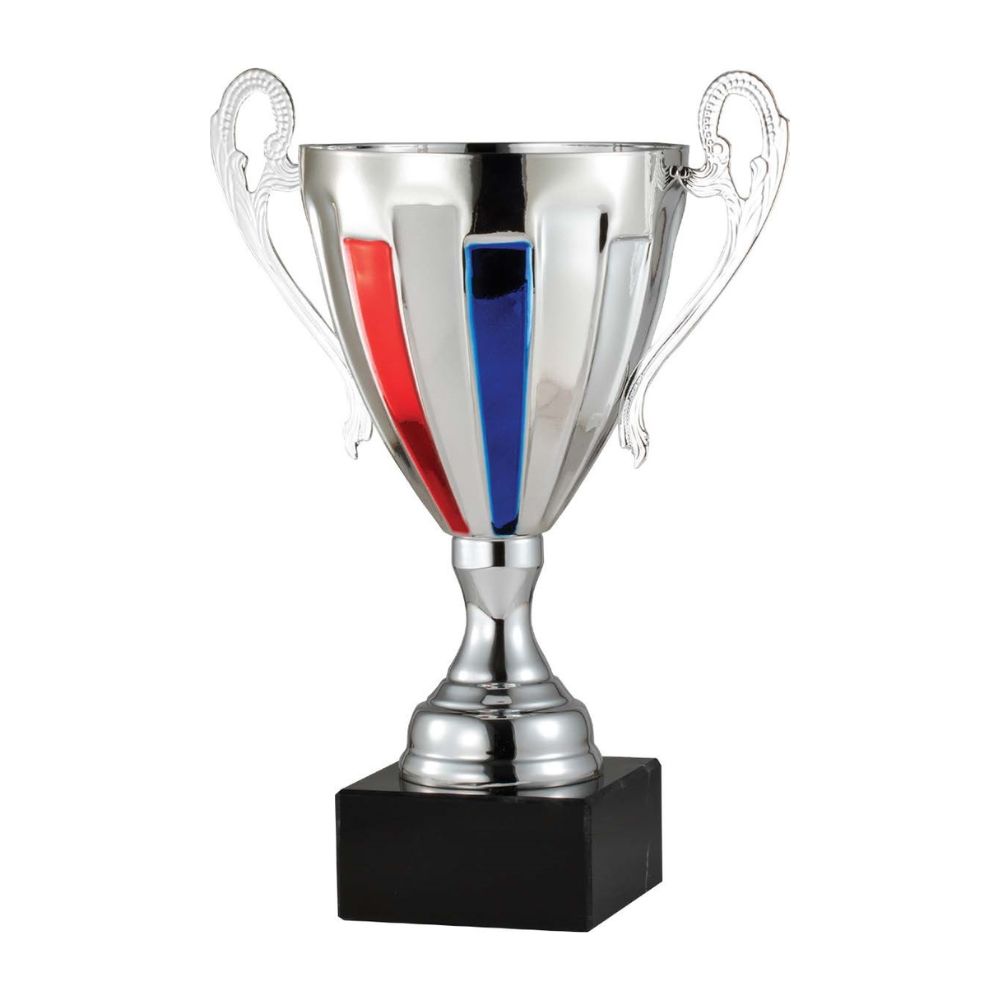 Red, White, Blue Metal Trophy Cup Red, White, Blue Metal Trophy Cup