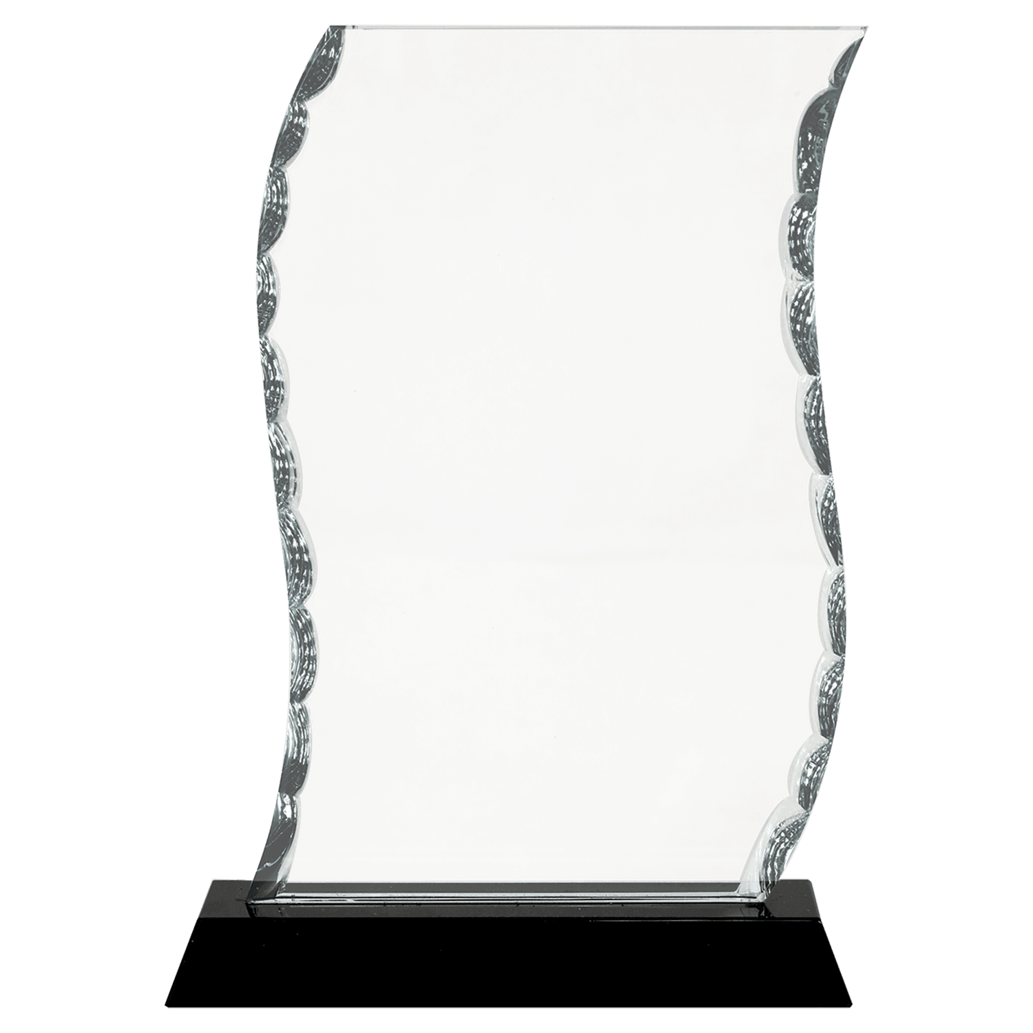 Scroll Facet Glass on Black Base Scroll Facet Glass on Black Base